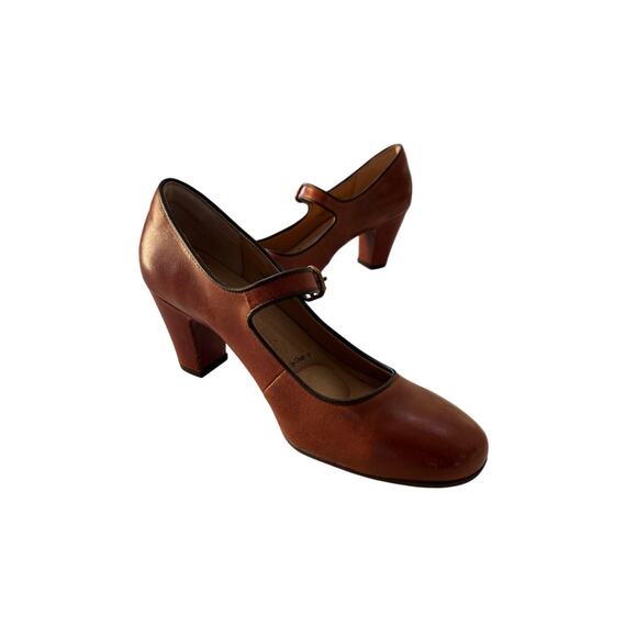 Söfft SF0073000 Leslie Leather Mary Jane Pumps Size 8M retro cork brown - Picture 3 of 12